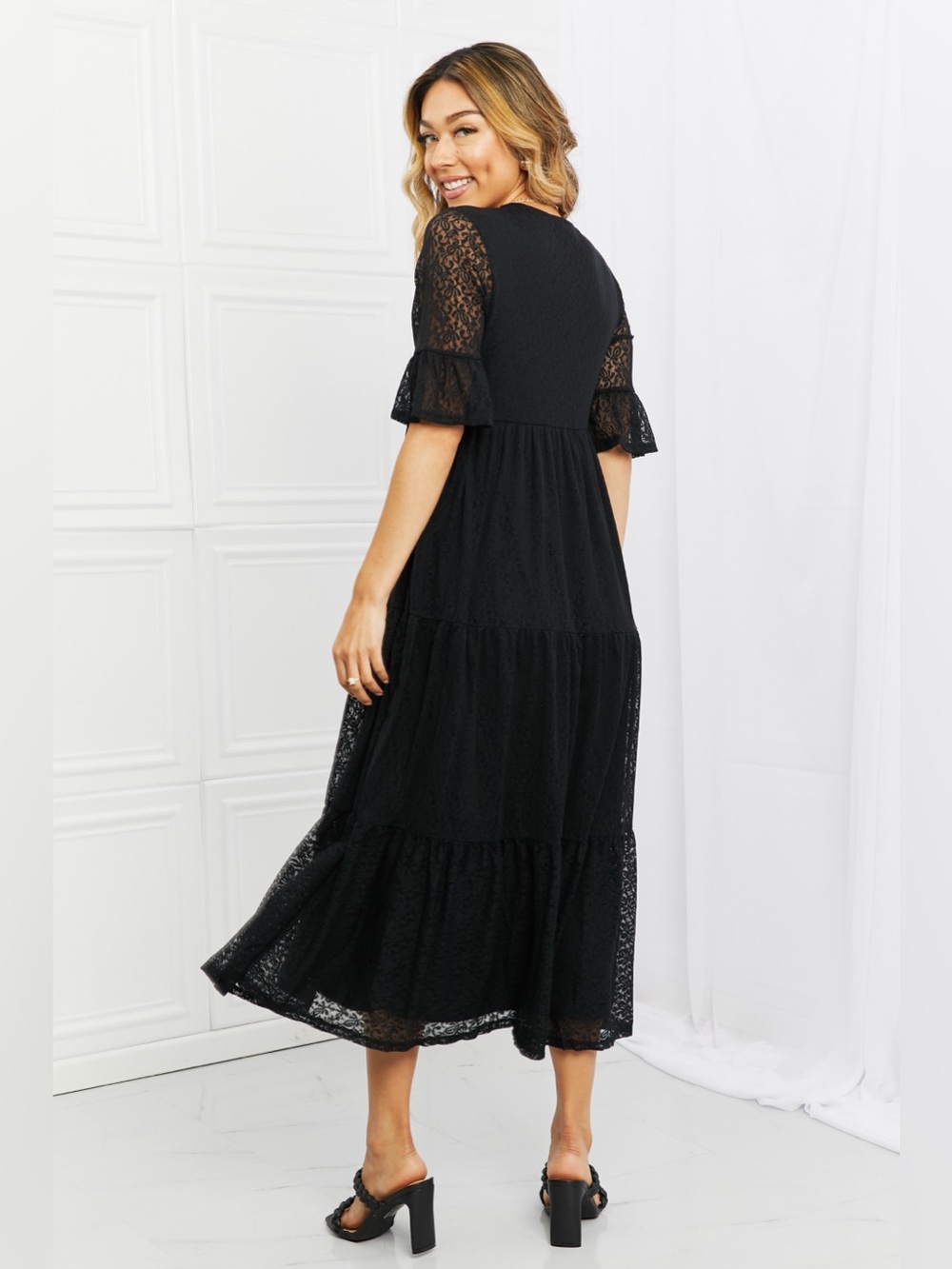 P & Rose Lovely Lace Full Size Tiered Dress - Picture 2 of 10